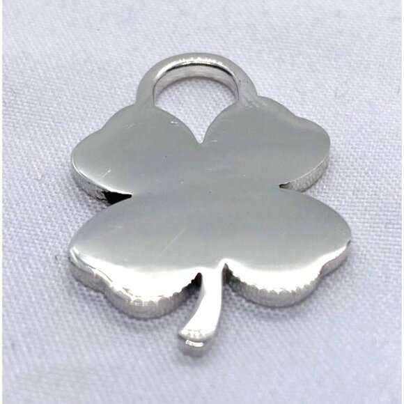 Tiffany & Co Silver Good Luck Shamrock Lucky Irish 4 Leaf Clover Charm Pendant